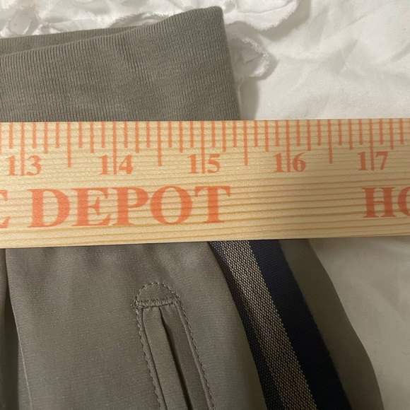 ATM 100% silk gray joggers with blue stripes. Flat front elastic back and hem. - Picture 14 of 15